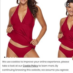 Ruffle halter tankini bathingsuit